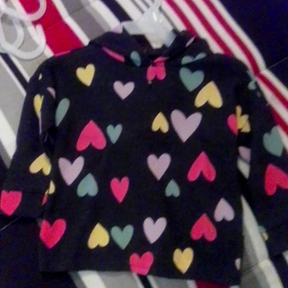 Toddler girls size 12 mo hooded thermal top long sleeves